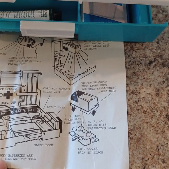 Vintage White Cross Emergency First Aid Kit~ Copyright 1965 - Picture 13 of 16
